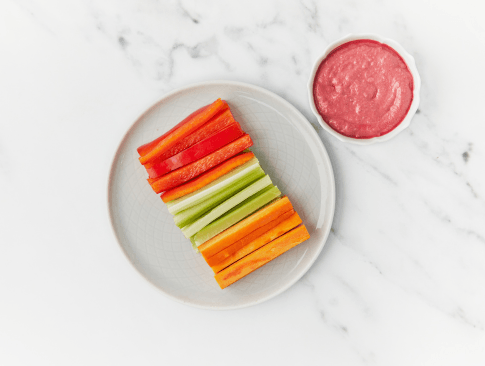 Beetroot Hummus with Crudites